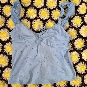 H&M Light Blue Eyelet Camisole